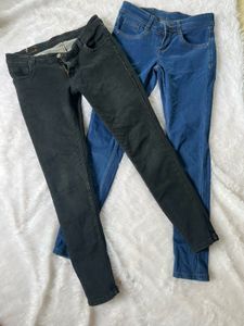 Combo Of Blue + Black Skinny Jeans