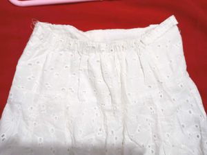 White Eyelet Mini Skirt
