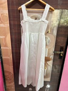 Stylish White Knee Length Dress For Women’s/Girls