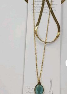 Gold Tone Pearl Layered Necklace Anti Tarnish