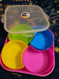 Snack Set Clip Box Airtight Serving Tray