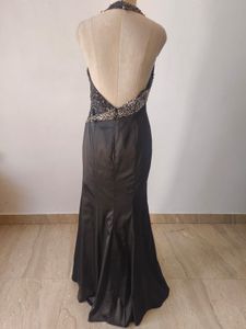 Elegant Black Halter Gown