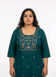 Embroidered Green Kurta