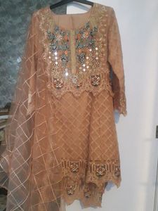 Beautiful Pakistani  High Low dress  3pc