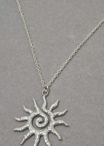 Anti Tarnish Silver Sun Pendant
