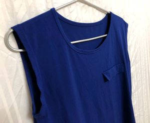 Navy Blue Sleevless Top
