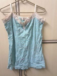 Striped Lace Cami Top