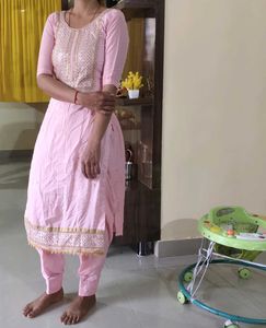 Elegant Pink Kurta Set with combo