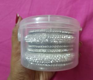 Silver Stone Metal New Bangle/chudi/ Size 2.6