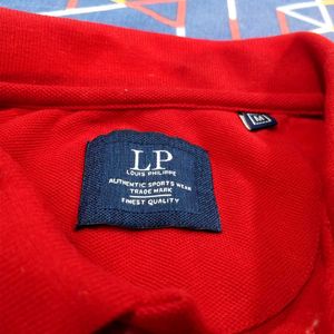 LP Red &amp; Blue Striped Collar T Shirt