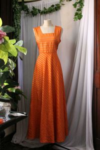 Orange Striped Maxi Dress