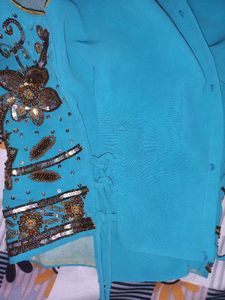 Teal Beaded Lehenga
