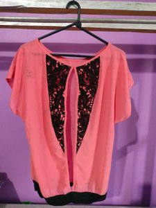 Pink Casual Half Sleeve Blouse