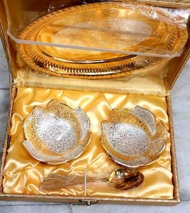 Gold And Silver Plated Metal Bowl Set
