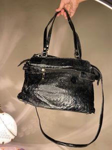 CROC Leather Black bag