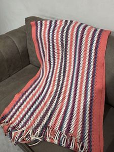 Striped Knit Throw Muffler (stal