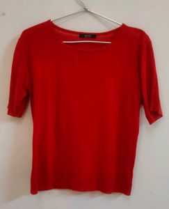 Solid Red Knitted Top❤️