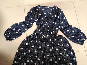Polka Dot High Low Dress French Brand