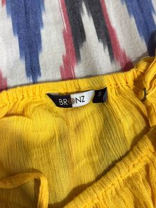 Boho Yellow Fringe Top