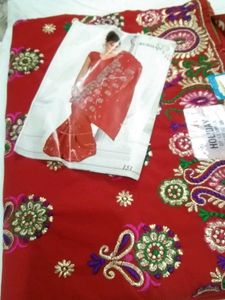 Red Saree With Tag