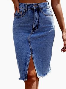 Denim Knee Length Skirt
