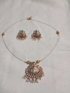 Elegant Gold Plated Necklace & Earring Set