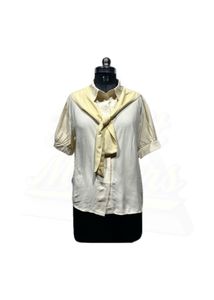 Elegant White Shirt with Tie Detail