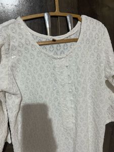 White Embroidered Kurti
