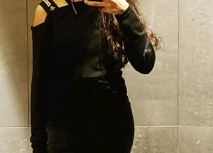 Black Full Sleeves One Shoulder Top