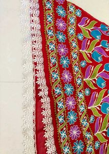 Red Embroidered Kurta