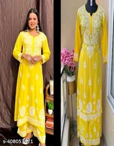 Pure Rayon Kurta Plazo Set 😍