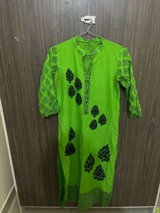 Green Salwar Kameez with Black Dupatta