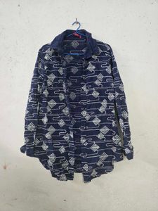 Patterned Button-Down Shirt