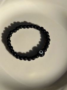 Lampwork Glass Black Evileye Bracelet