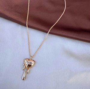 Dripping Heart Gold Chain Necklace