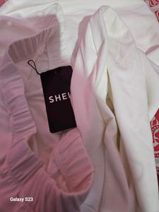 White Slit Midi Skirt Shein