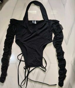 SHEIN Black Bodysuit Top