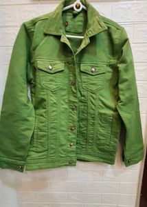 Green Denim Jacket With High Quality