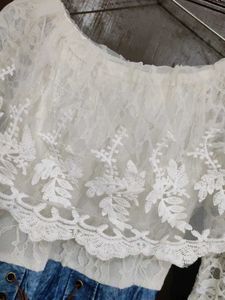 Lace &amp; Denim Dress