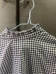 Gingham Mock Neck Top
