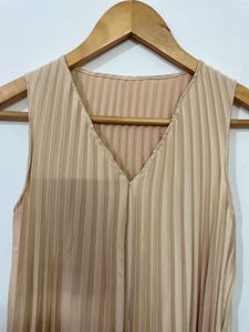 Champagne Pleated Dress