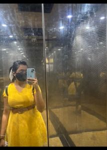 Yellow Mini Dress with Belt