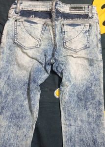 Blue Faded Denim Jeans For Men