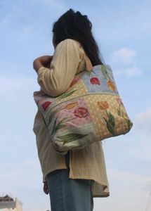 Floral Patchwork Tote Bag