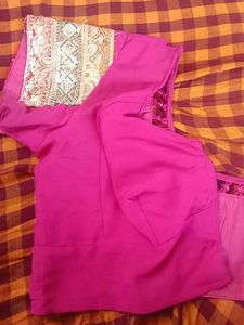 Elegant Pink Saree with Embroidery