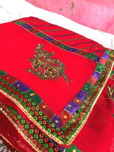 Red &amp; Gold Saree