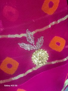 Pink Bandhani Saree