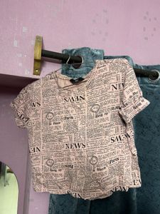 Newspaper Print T-Shirt