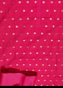 Women Saree Mall Silk Blend Zari Pink Suit Fabric