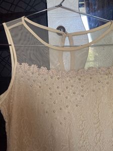 Brand new beige lace dress with pearls